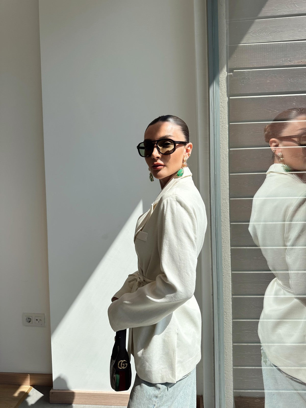 Conjunto Blazer e Calça de linho amarrado - Sabrina