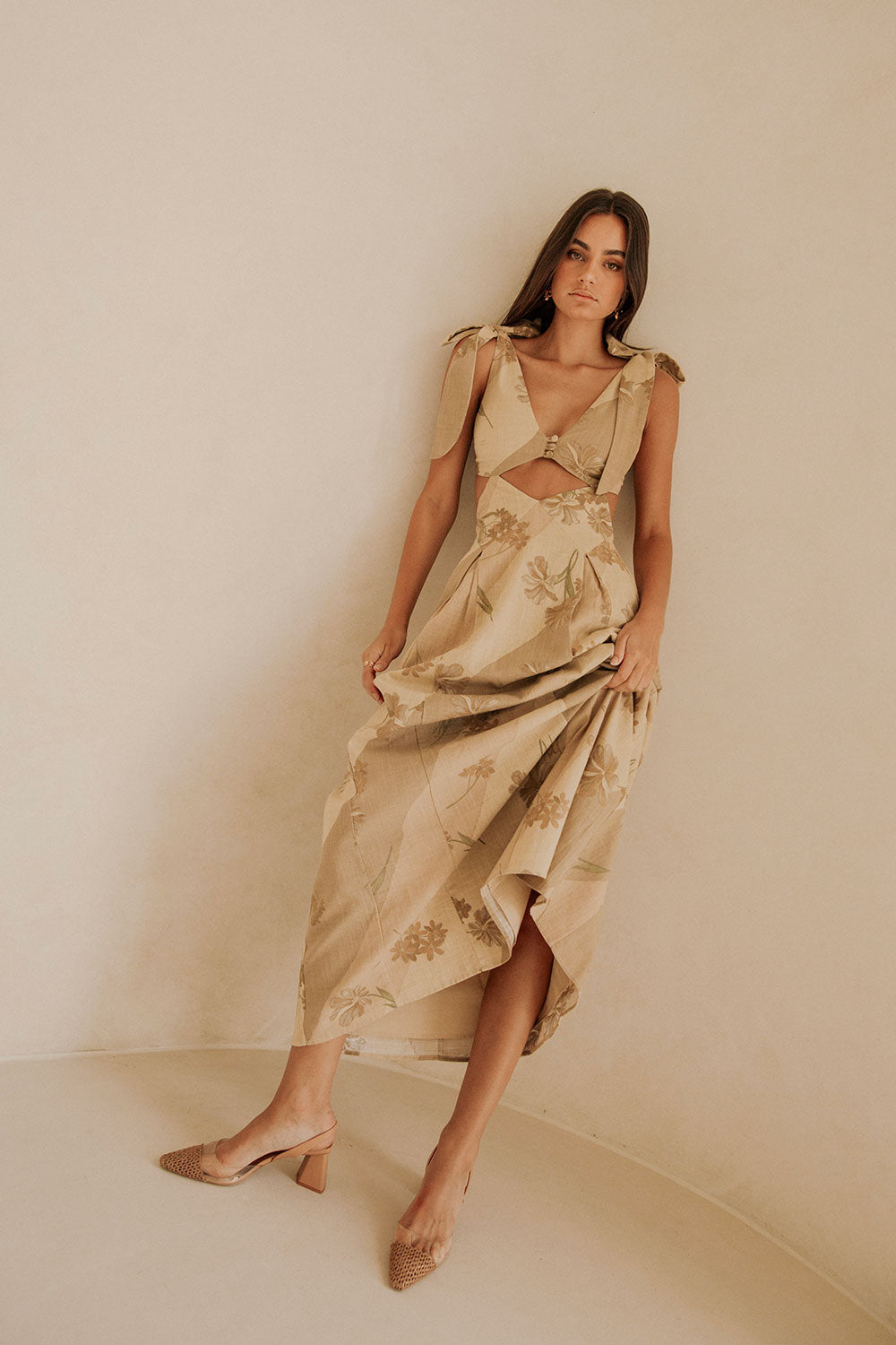 Vestido Maivie - Floração Acobreada