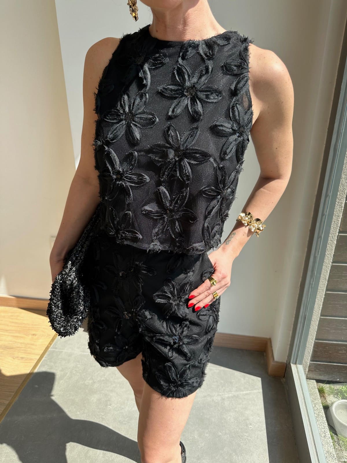 Conjunto Blusa e Short Fleur Noire