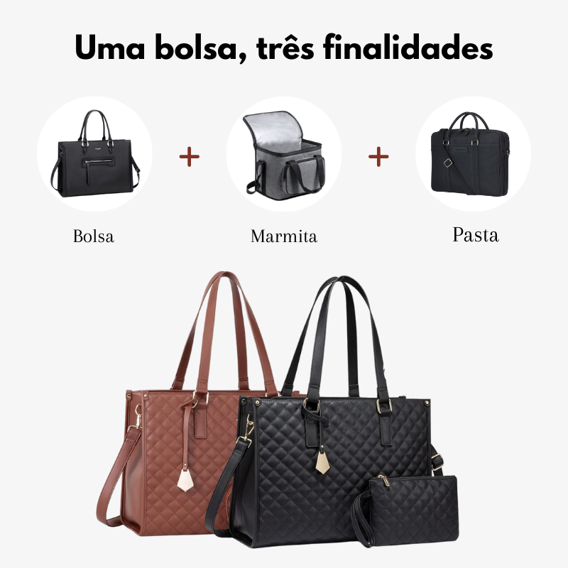 Bolsa de couro térmica Luxury Bag - A bolsa 3 em 1 para mulheres modernas