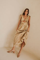 Vestido Maivie - Floração Acobreada